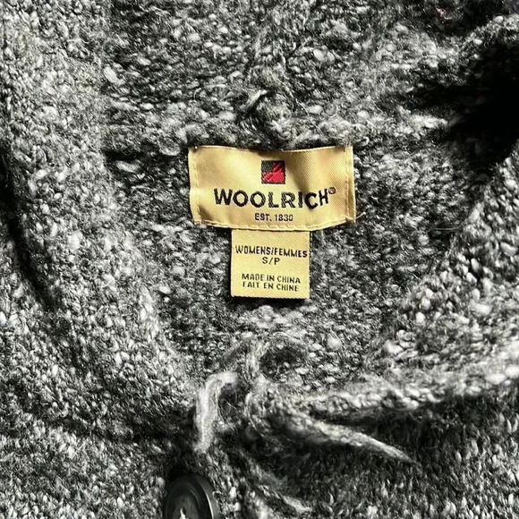 🔥woolrich🔥  | Grey knitted wool blend cardigan with hood Size Small - Picture 8 of 11